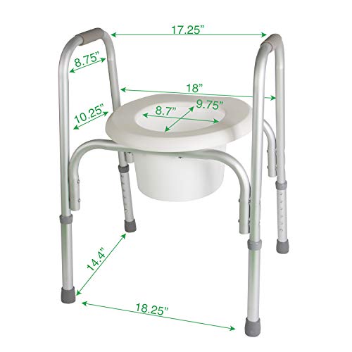PCP Raised Toilet Seat and Safety Frame (TwoinOne), Adjustable Rise