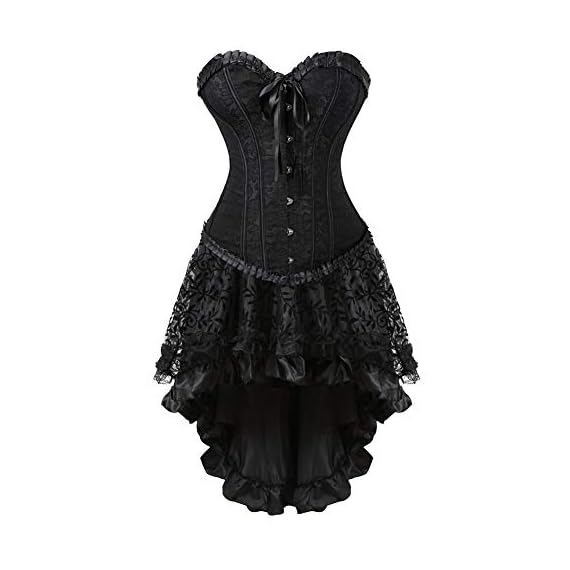 frawirshau-Corset-Dress-Womens-Overbust-Lace-Corset-Skirt-Halloween-Burlesque-Lingerie-Dress-Black-XL