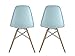 DHP Mid Century Modern Chair with Wood Legs, Set of 2, Light Blue