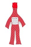 Dammit Doll - Classic Dammit Doll - Pois Fous - Red with White Dots, Red Hair - Stress Relief, Gag Gift