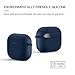 SATLITOG for AirPods Pro(2nd/1st Generation), Protective Silicone Case with Keychain Compatible with Apple AirPods Pro(2022/2019) (Front LED Visible) - Midnight Blue