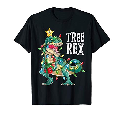 Christmas Shirts for Boys Kids Dinosaur Tree Rex Pajamas Men