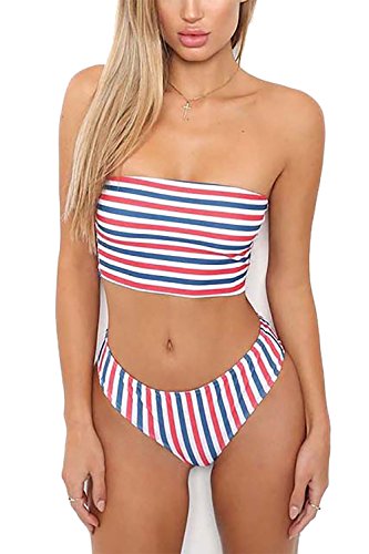 strapless two piece bathing suits