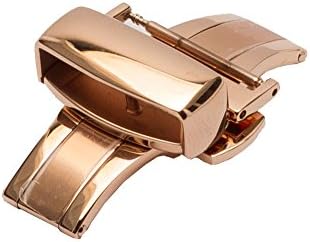 18mm Gold Tone Push Button Deployment/Deployant Clasp for Watch Band