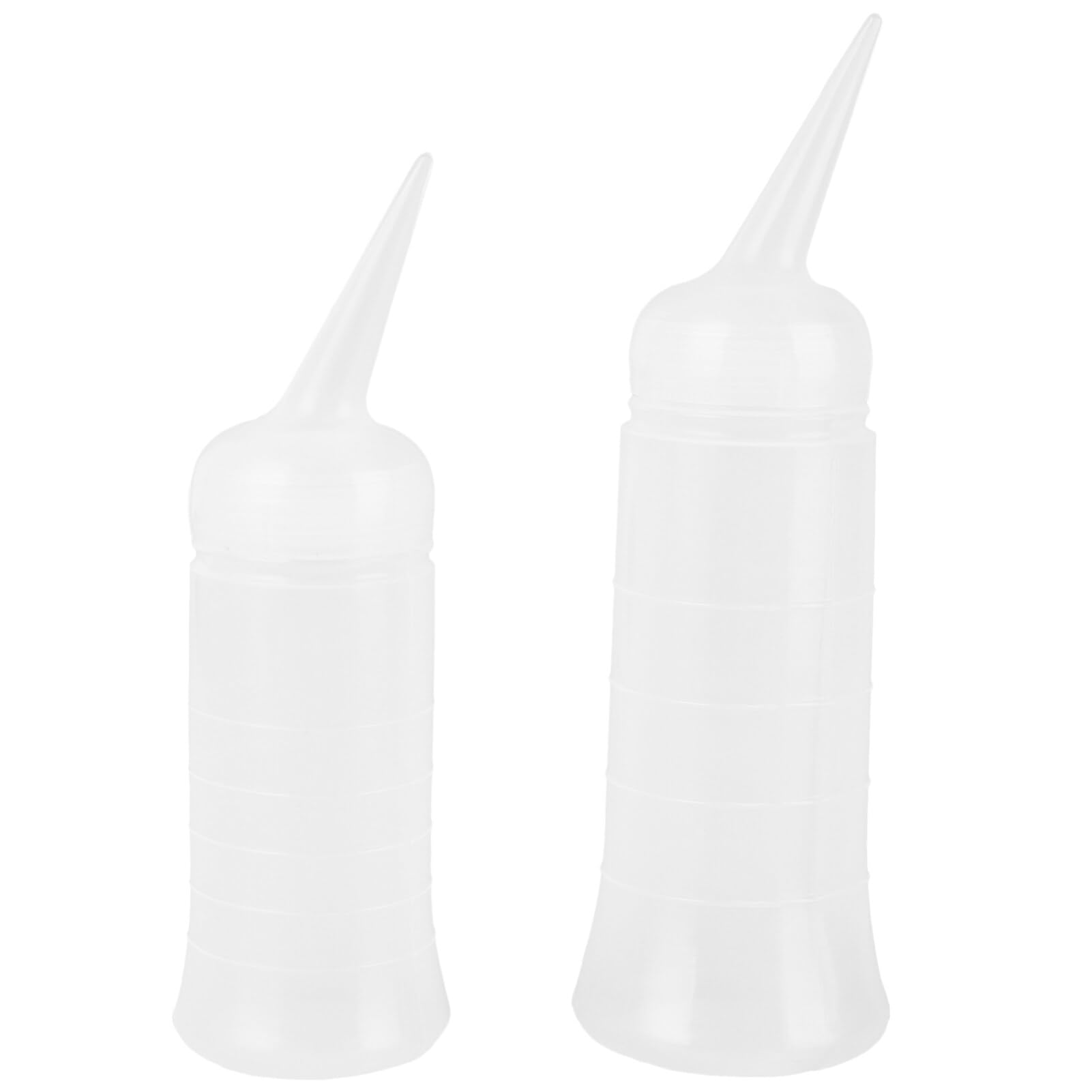 Minkissy Hair Dye Tools 2pcs Plastic Applicator Bottles with Angle Tip Empty Scale Applicator Bottles Squeeze for Hair Salon Coloring Dyeing Size S L Vessel Tools