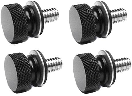 4x Black 1/4" 20 Thread Harley Davidson Seat Bolt Screw Aluminium Billet Motorbike Motorcycle Seat Bolt