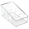 iDesign-77650-Linus-Kitchen-Organizer-Bin-For-Food-Storage-CondimentDressing-Pouches-Clear iDesign Divided Storage Container, Fridge Organiser, BPA-free Clear Drawer Organizer for Kitchen, Fridge and…