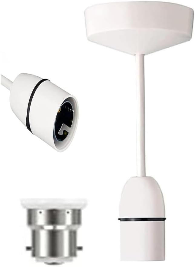 Ceiling Rose Pendant Bulb Holder Plastic Pendant Size 6” (150mm) with Energy-efficient (Enargy A++) Ideal for Kitchen, Living, Bedroom, and Dining Room Lighting