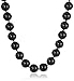 Amazon Collection Sterling Silver 12mm Black Onyx Bead Necklace, 16