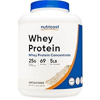 Nutricost Whey Protein Powder, Unflavored, 5 pounds - from Whey Protein Concentrate