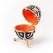 Apropos Hand-Painted Vintage Style Faberge Egg with Rich Enamel and Sparkling Rhinestones Jewelry Trinket Box (Blue)