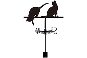 SUPERDANT Cat Weather Vane Cats Animals Wind Vanes for Yard Metal Weathervane Roof Mount for Gardens Outside Black Weathervanes Farmhouse Farm Barn Sheds Patio Decorations Gift