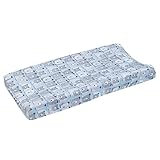 Dwell Studio Bear Hugs Super Soft Changing Pad Cover, Blue/Gray/White