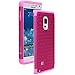 Galaxy Note Edge Case, Style4U Galaxy Note Edge Studded Rhinestone Crystal Bling Hybrid Armor Case Cover for Samsung Galaxy Note Edge / Note 4 Edge with 1 Stylus [Hot Pink / Hot Pink]