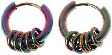 Flyhigh Earrings Hip Hop Titanium Steel Punk BTS Hoop Earring Cartilage Helix Piercing Earrings C