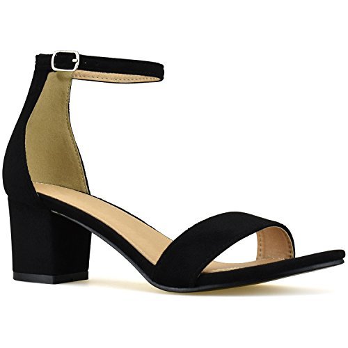 simple black strap heels