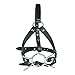 Premium Leather Necklace Stainless Steel Clips Mask Black Leather Choker Collar with Open Mouth Ring Nipple Clamps Leather Necklace Stainless Steel Clips Mask Black Leather Premium Leather Mask (E)