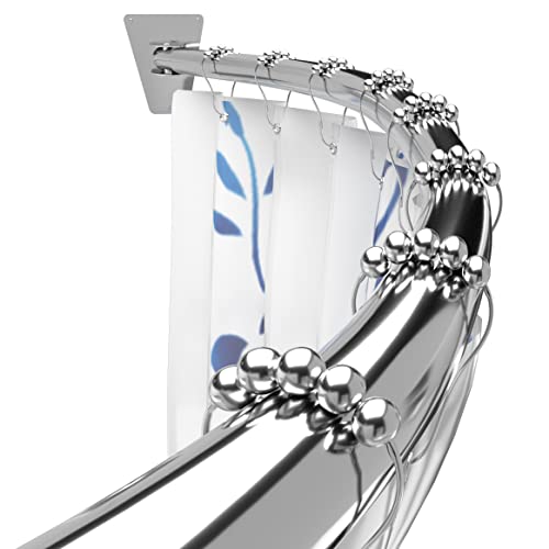 Sikaiqi Adjustable Curved Shower Curtain Rod, SUS304 Stainless Metal