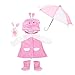 4pc Pink Bunny Raincoat Doll Outfit w Rabbit Plush- 18