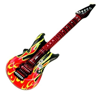 Schnooridoo 1 aufblasbare Gitarre Flamme Luftgitarre 100 cm Party Partygitarre