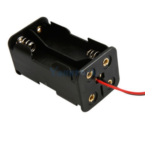 4X AA DIY Battery Holder Case Box Base 6V Volt PCB Mount With Bare Wire Ends (USA Fast Shipping)