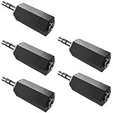 10-Pack 3.5mm Male To RCA Female Stereo Audio Adapter - Nickel Plated, Black