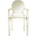 Modway Casper Modern Acrylic Stacking Kitchen and Dining Room Arm Chair in Yellow - Fully Assembled