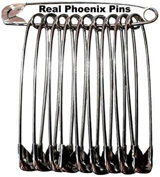 Real Phoenix 100 Extra Large 2 Inches/50 mm Sturdy Safety Pins Sewing Craft Pin Needles (Pack of 100 Pin) Nickel Polished