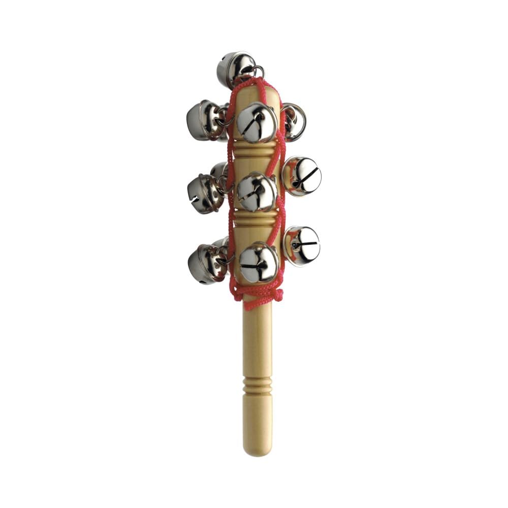 Stagg 14909 13 Sleigh Bells on Wooden Handle