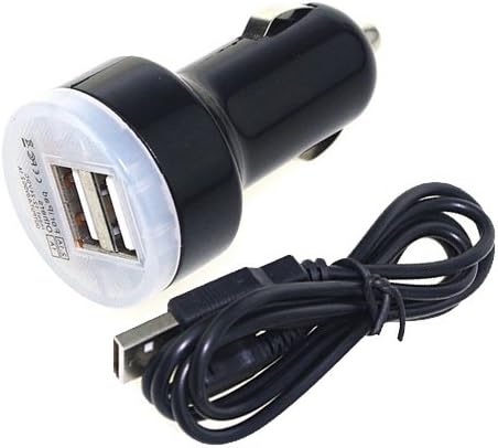 Digipartspower Car Charger USB Cable Cord For HTC EVO Shift Radar 4G Sensation 4G Status/Chacha TC E250 Desire HD7 HD2 Vision Vivid X310a Wildfire Thunderbolt Wireless Mobile Phone