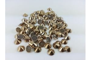 GUOHAOI CraftbuddyUS 100pcs 9mm Rose Gold Hotfix Cone Spike Studs, Punk, DIY Fashion GemsQ