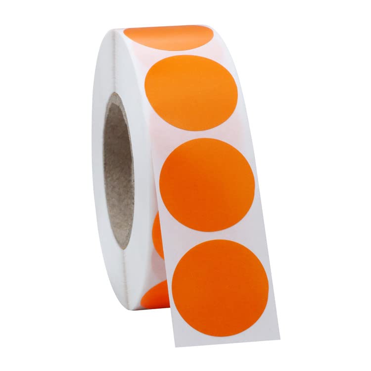 Hycodest 1 inch Orange Circle Stickers Sticky Dots Color Coding Labels 1000 Dot Stickers for DIY Decoration