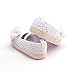 LIVEBOX Baby Girls' Crochet Knit Soft Sole Anti-Slip Mary Jane Bow Infant Prewalker Toddler Sandals (M: 6~12 Months, Flower-White)