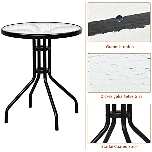 COSTWAY 3tlg. Bistroset Sitzgruppe mit 2 StühleBalkonset Gartenset Sitzgarnitur Gartengarnitur Gartenmöbel Bistrotisch… – Bild 8