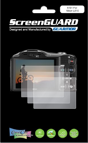3x Nikon COOLPIX L610 Digital Camera Premium Clear LCD Screen Protector Cover Guard Shield Film Kits (3 pieces by GUARMOR)
