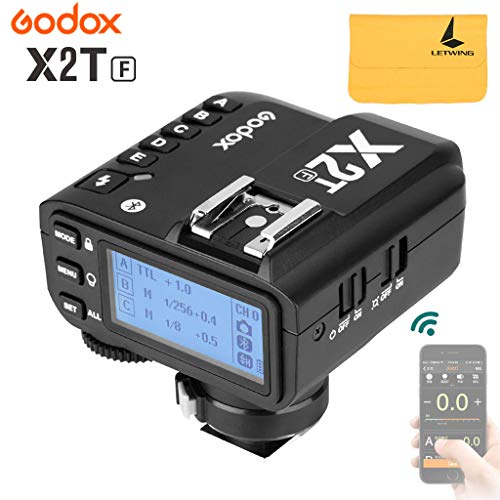 Godox X2T-F TTL Déclencheurs à Distance pour Fuji Fujifilm Caméra,2,4G Sans Fil 1/8000s HSS,Connexion Bluetooth,5 Boutons de Groupe Distincts et 3 Boutons de Fonction,Peut Réaliser être Réglage Rapide
