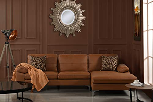 Leather Sectional Sofa, L-Shape Couch with Chaise, 108.7
