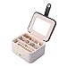 Travel Jewelry Box Double Layer Jewellery Organizer Small Size Storage Case with Mirror for Ring Ear Stud Necklace Birthday