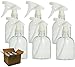 Bar5F Empty Clear Spray Bottle 16 oz. Adjustable Head Sprayer from Fine to Stream (Pack of 6)
