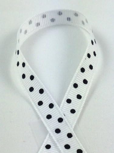 Schiff Ribbons 44501-1.5 3/8-Inch Grosgrain Fashion Polka Dot Ribbon, 10-Yard, White/Black