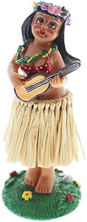 Dashboard Hula Girl,SMYER Hawaiian Hula Girl Dashboard Bobble Doll (raffia skirt)