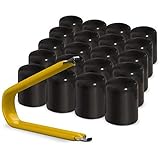 ColorLugs Vinyl LugCap Lug Nut Cover Black | Flexible Fit Lug Nut Cap | Fits 21-23mm Wide x 1 Inch deep | Pack of 25 & Deluxe