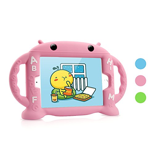 Dwopar iPad Mini 1 2 3 4 Case for Kids, Soft Silicone Kids Proof Case w/Carrying Handle Shockproof Baby Proof Protective Durable Case for Apple iPad Mini 1 2 3 4st Generation Tablet - Pink
