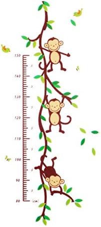 Home Decoration wall sticker Monkey Removable Vinyl Wall Decal Stickers Kids Height Chart Measure -All U Need