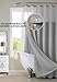 Dainty Home Smart Design Complete 2 in 1 Waffle Weave Hotel Spa Style Fabric Shower Curtain Snap On/Off Waterproof Detachable Liner Set, 72 inch wide x 72 inch long, Simply Grey