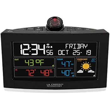 La Crosse Technology C82929-INT WiFi Projection Weather Alarm Clock, Black
