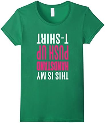 Womens Yoga Tees: Handstand Push Up T-Shirt XL Kelly Green