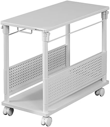 Amazon Co Jp Bauhutte バウヒュッテ 昇降式 L字デスク Cpuワゴン ホワイト 天板32 67cm Bhd 670h Wh ホーム キッチン