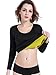 ValentinA Womens Body Shapers Long T-shirt Slimming Neoprene Vest Weight Loss Hot Sweat Shirt Black S=US Size XS