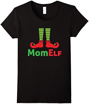 Womens Mom Elf Family Portrait Christmas Picture Greeting Cards XL Black